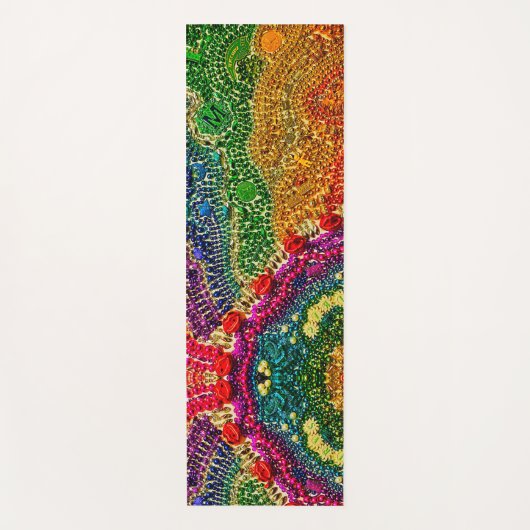 Tapis De Yoga Unique Rainbow Mardi Gras perle art YOGA MAT- (Devant)