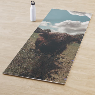 Tapis De Yoga Vache écossaise de la région montagneuse noire pât