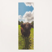 Tapis De Yoga Vache noire pâturage vert champ soleil (Devant)