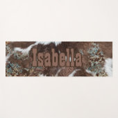 Tapis De Yoga Vachette de l'Ouest rustique Nom en cuir Brown (Devant (Horizontal))