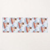 Tapis De Yoga Vague à cheval heureux chien de carlin sur la plan (Devant (Horizontal))