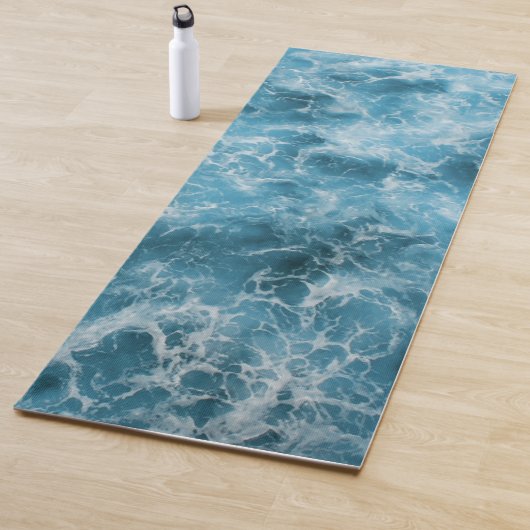 Tapis De Yoga Vagues de l'océan bleu (En situation)