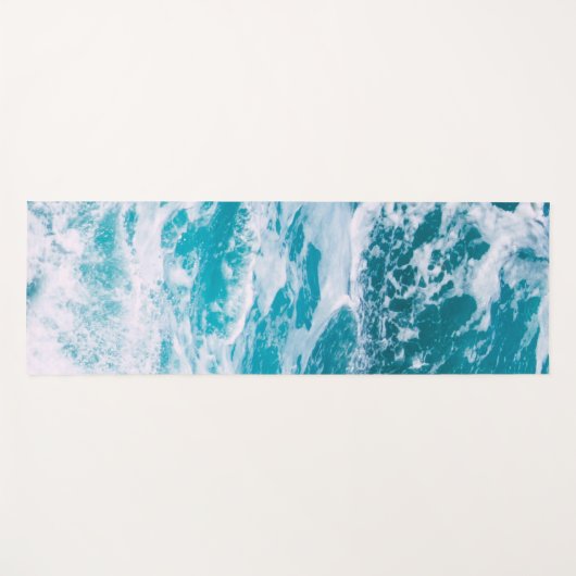 Tapis De Yoga Vagues de l'océan bleu (Devant (Horizontal))