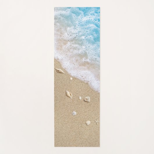 Tapis De Yoga Vagues de plage bleu réversible Yoga Mat (Devant)