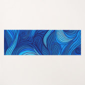 Tapis De Yoga Vagues d'eau bleu turquoise Abstraite | (Devant (Horizontal))