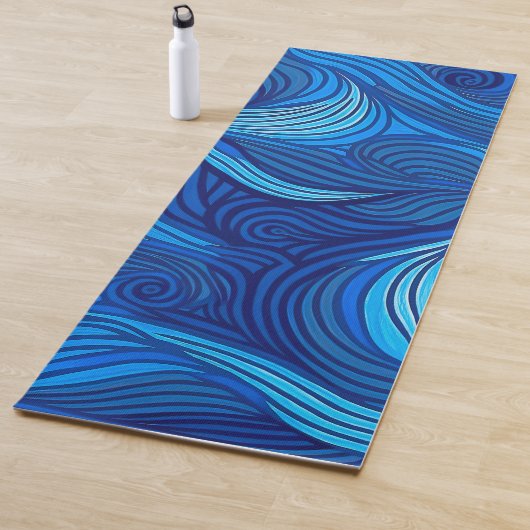 Tapis De Yoga Vagues d'eau bleu turquoise Abstraite | (En situation)