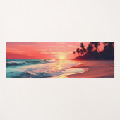 Tapis De Yoga Vagues et Sable Plage Tropicale (Devant (Horizontal))