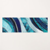 Tapis De Yoga Vagues - Mixte Media Blue Abstrait (Devant (Horizontal))