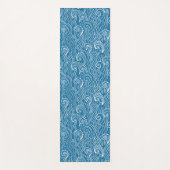 Tapis De Yoga Vagues océaniques bleues et blanches (Devant)