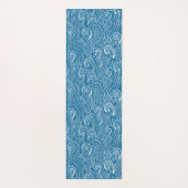 Tapis De Yoga Vagues océaniques bleues et blanches (Dos)