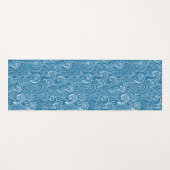 Tapis De Yoga Vagues océaniques bleues et blanches (Devant (Horizontal))