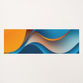 Tapis De Yoga Vagues orange et bleu (Dos (Horizontal))