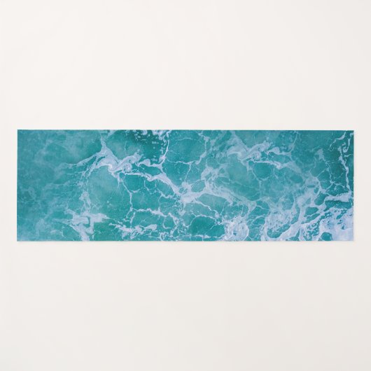 Tapis De Yoga Vagues profondes de l'océan bleu (Devant (Horizontal))