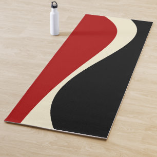 Tapis De Yoga Vagues simples 2 en rouge et crème