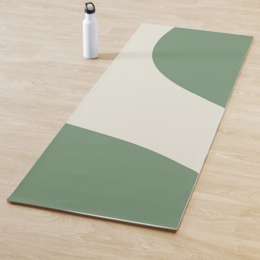 Tapis De Yoga Vagues simples en vert (En situation)