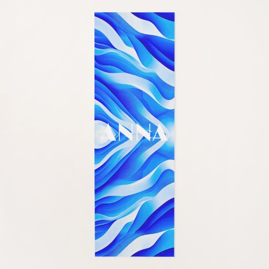 TAPIS DE YOGA VAGUES SUPER BLEUES (Devant)