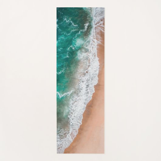 Tapis De Yoga Vagues sur la plage de sable (Devant)