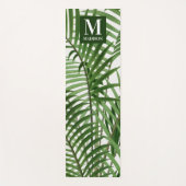 Tapis De Yoga Verdure tropicale Aquarelle Palmier Monogramme (Devant)