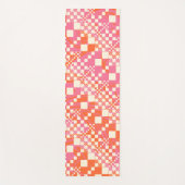 Tapis De Yoga Vérifié, Chèques - rose, orange et crème (Devant)