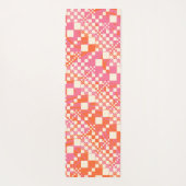 Tapis De Yoga Vérifié, Chèques - rose, orange et crème (Dos)