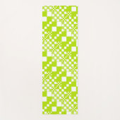 Tapis De Yoga Vérifié, Chèques - Vert et blanc de chaux (Devant)