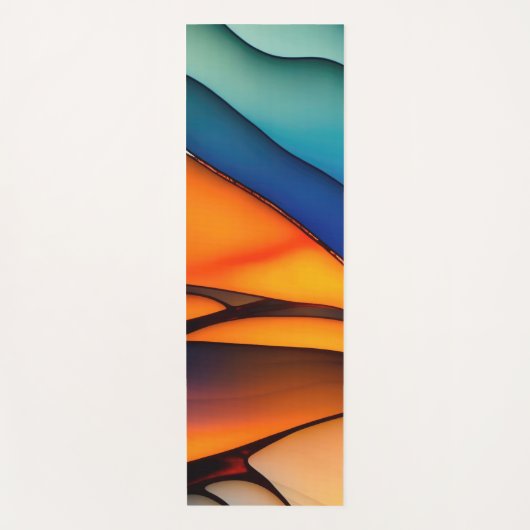 Tapis De Yoga Verre Abstrait avec couleurs vives (Devant)