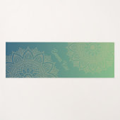 Tapis De Yoga Vert bleu Mandala dégradé (Devant (Horizontal))