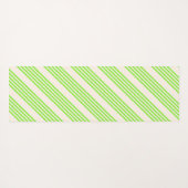 Tapis De Yoga Vert citron vert et beige cinq rayures motif (Dos (Horizontal))