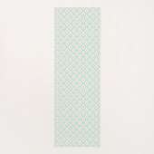 Tapis De Yoga Vert et rose pastel girly avec initiales (Dos)