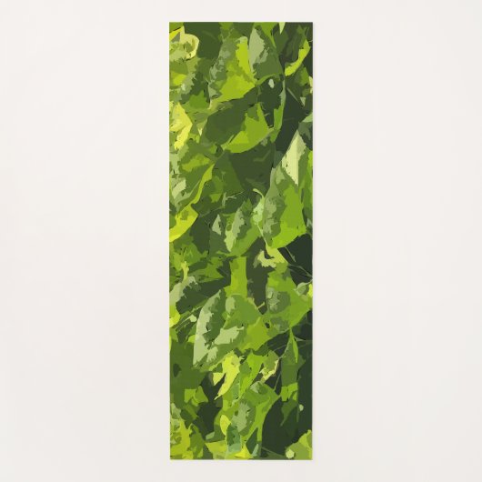 Tapis De Yoga Vert été nature moderne feuillage abstrait (Devant)
