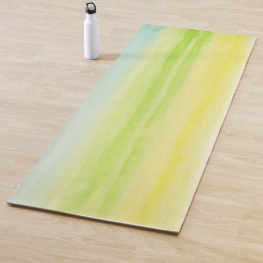 Tapis De Yoga Vert jaune Pastel bleu gai (En situation)