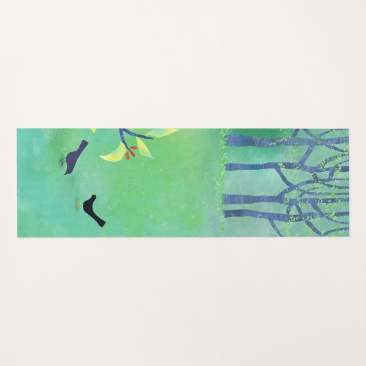 Tapis De Yoga Vert moderne Abstrait (Dos (Horizontal))