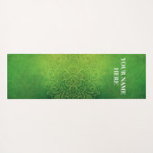 Tapis De Yoga Vert naturel Mandala Floral (Dos (Horizontal))