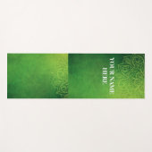 Tapis De Yoga Vert naturel Mandala Floral (Devant (Horizontal))