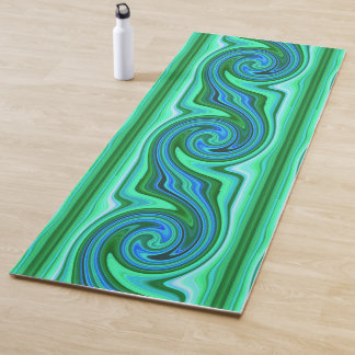 Tapis De Yoga Verte et Bleu - Cool Abstrait psychédélique