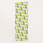 Tapis De Yoga Verte Jaune Lemon Slices Aquarelle Art (Dos)