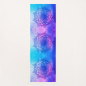 Tapis De Yoga Vibrant lotus mandala pastels rose bleu (Devant)