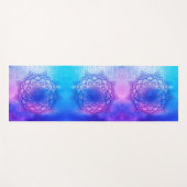 Tapis De Yoga Vibrant lotus mandala pastels rose bleu (Devant (Horizontal))