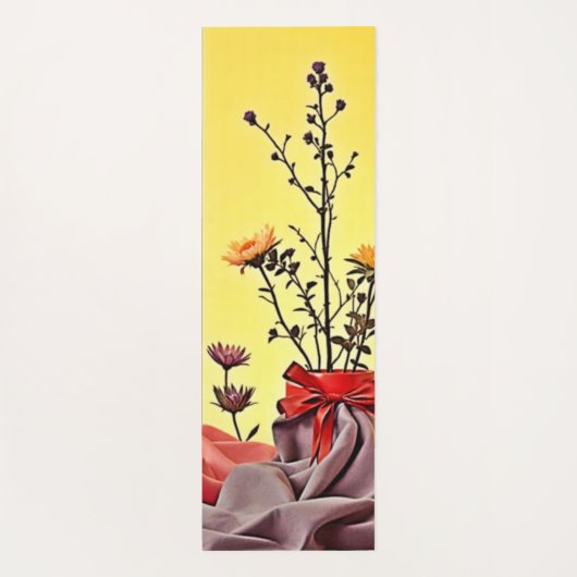 Tapis De Yoga Vibrant Red Yellow Arrangement Design (Dos)