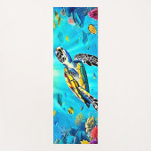 Tapis De Yoga Vibrant Sea Turtle Reef Art (Devant)