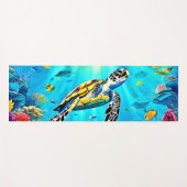 Tapis De Yoga Vibrant Sea Turtle Reef Art (Devant (Horizontal))