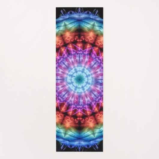 Tapis De Yoga Vibrant Tie Dye Kaleidoscope Rainbow Mandala (Devant)