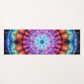 Tapis De Yoga Vibrant Tie Dye Kaleidoscope Rainbow Mandala (Devant (Horizontal))