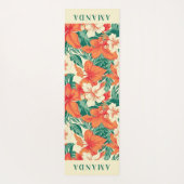 Tapis De Yoga Vie hawaïenne motif de fleurs tropicales (Dos)