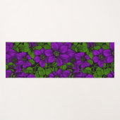 Tapis De Yoga Vigne de Clematis pourpre (Devant (Horizontal))