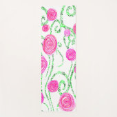 Tapis De Yoga Vignes vert et rose (Devant)