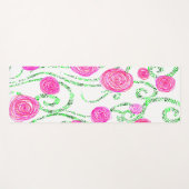 Tapis De Yoga Vignes vert et rose (Devant (Horizontal))