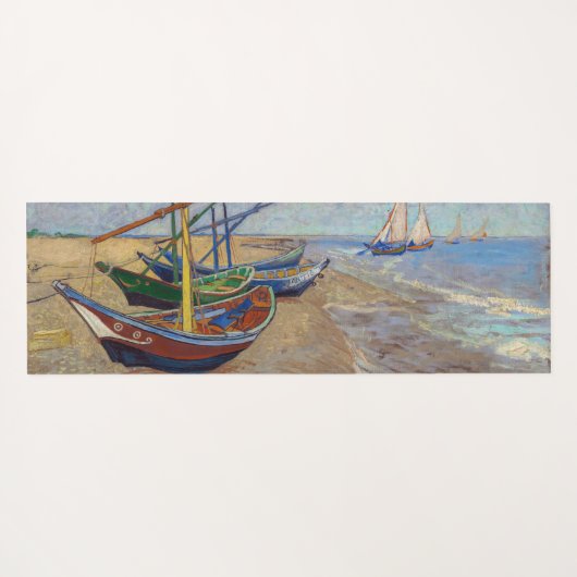 Tapis De Yoga Vincent van Gogh - Bateaux de pêche sur la plage (Dos (Horizontal))