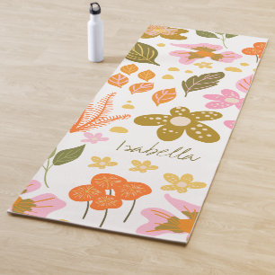 Tapis De Yoga Vintage Moderne Botanique Ressort Floral Personnal