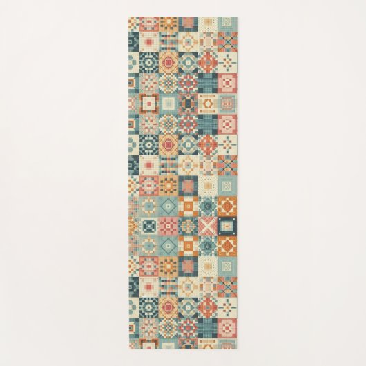 Tapis De Yoga Vintage, patchwork, paré (Devant)